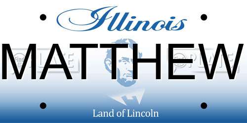 MATTHEW Illinois License Plate
