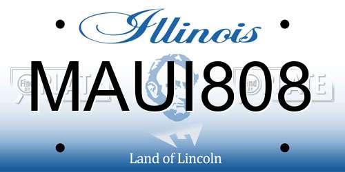 MAUI808 Illinois License Plate