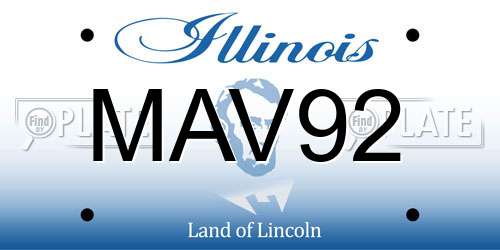MAV92 Illinois License Plate