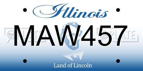 MAW457 Illinois License Plate