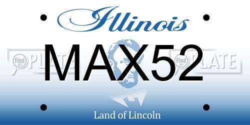 MAX52 Illinois License Plate