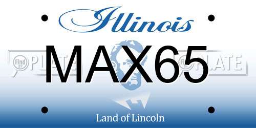 MAX65 Illinois License Plate