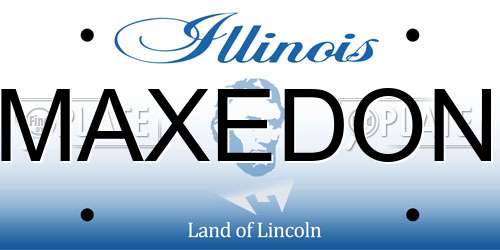 MAXEDON Illinois License Plate