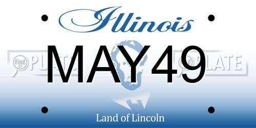 MAY49 Illinois License Plate