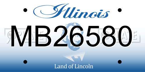 MB26580 Illinois License Plate