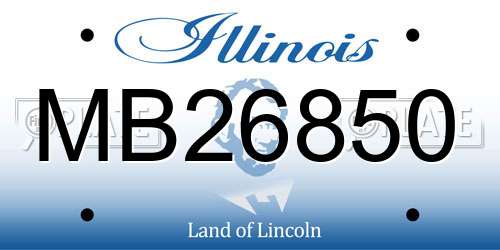 MB26850 Illinois License Plate