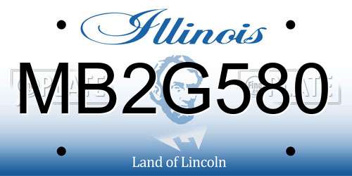 MB2G580 Illinois License Plate