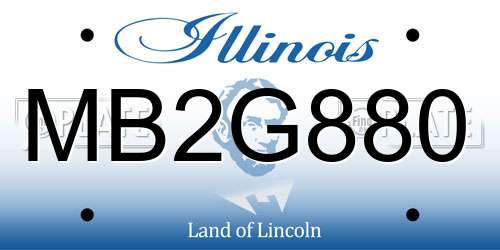MB2G880 Illinois License Plate
