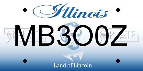 MB3O0Z Illinois License Plate