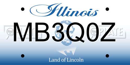 MB3Q0Z Illinois License Plate