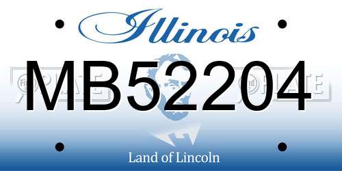 MB52204 Illinois License Plate