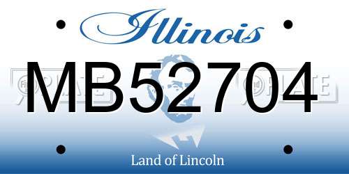 MB52704 Illinois License Plate