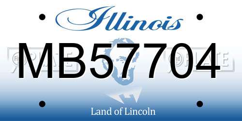 MB57704 Illinois License Plate