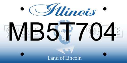 MB5T704 Illinois License Plate