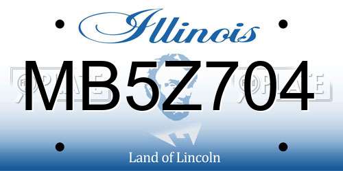 MB5Z704 Illinois License Plate