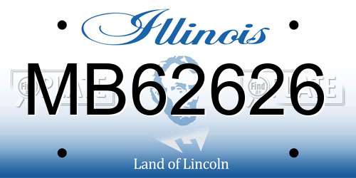MB62626 Illinois License Plate