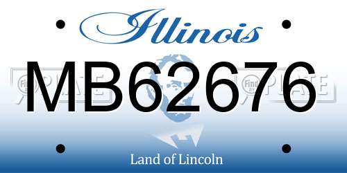 MB62676 Illinois License Plate