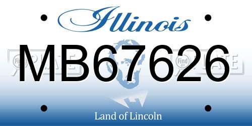 MB67626 Illinois License Plate