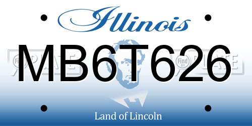 MB6T626 Illinois License Plate