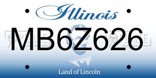 MB6Z626 Illinois License Plate