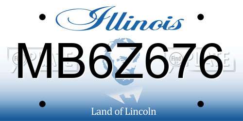 MB6Z676 Illinois License Plate