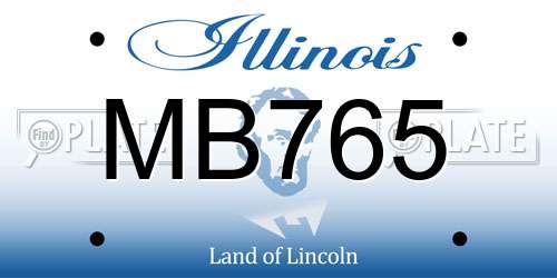 MB765 Illinois License Plate