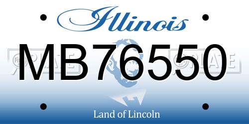 MB76550 Illinois License Plate