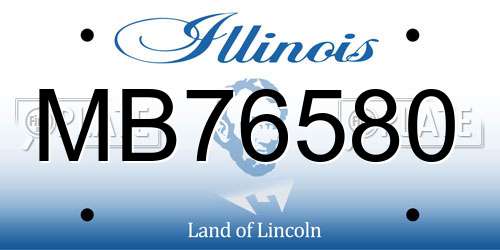 MB76580 Illinois License Plate