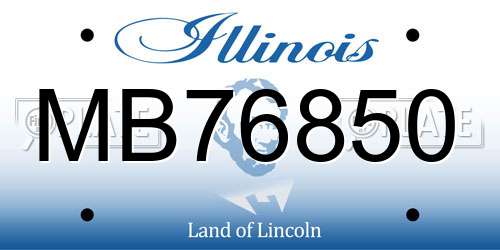 MB76850 Illinois License Plate