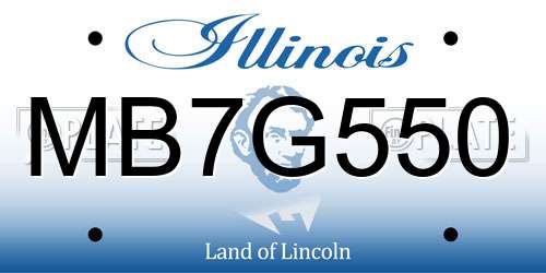 MB7G550 Illinois License Plate