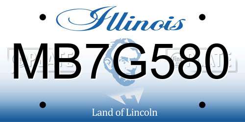 MB7G580 Illinois License Plate