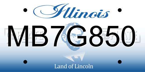 MB7G850 Illinois License Plate