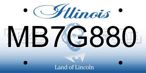 MB7G880 Illinois License Plate