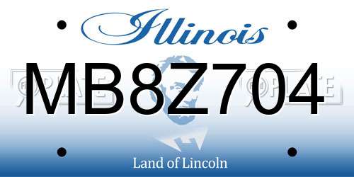 MB8Z704 Illinois License Plate