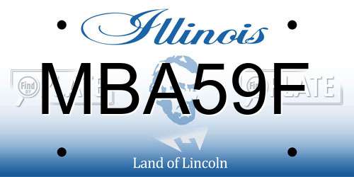 MBA59F Illinois License Plate