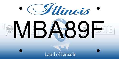 MBA89F Illinois License Plate