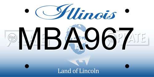 MBA967 Illinois License Plate