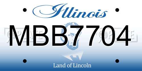 MBB7704 Illinois License Plate