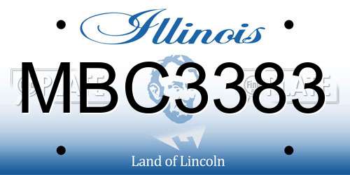 MBC3383 Illinois License Plate