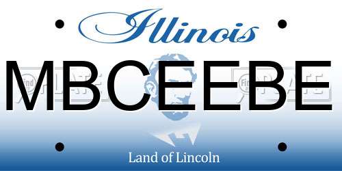 MBCEEBE Illinois License Plate