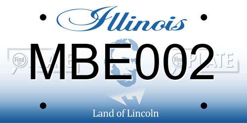 MBE002 Illinois License Plate