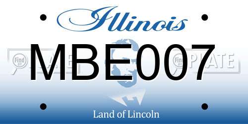 MBE007 Illinois License Plate