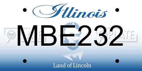 MBE232 Illinois License Plate
