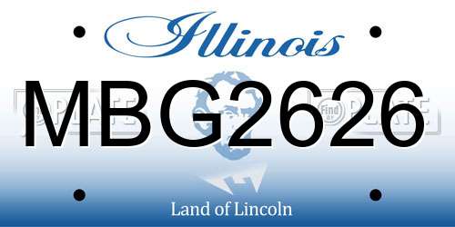 MBG2626 Illinois License Plate