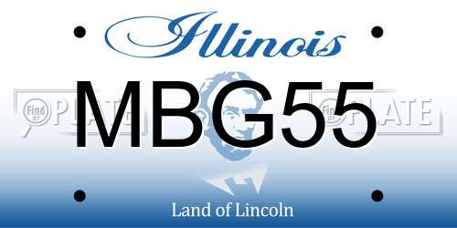 MBG55 Illinois License Plate