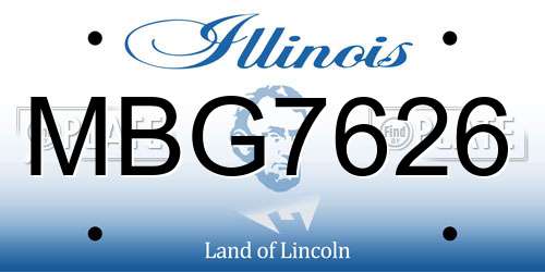 MBG7626 Illinois License Plate