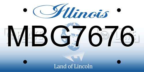 MBG7676 Illinois License Plate