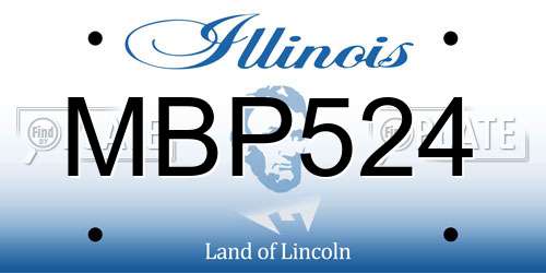 MBP524 Illinois License Plate