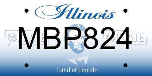 MBP824 Illinois License Plate