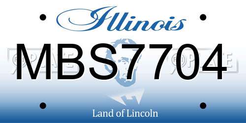 MBS7704 Illinois License Plate